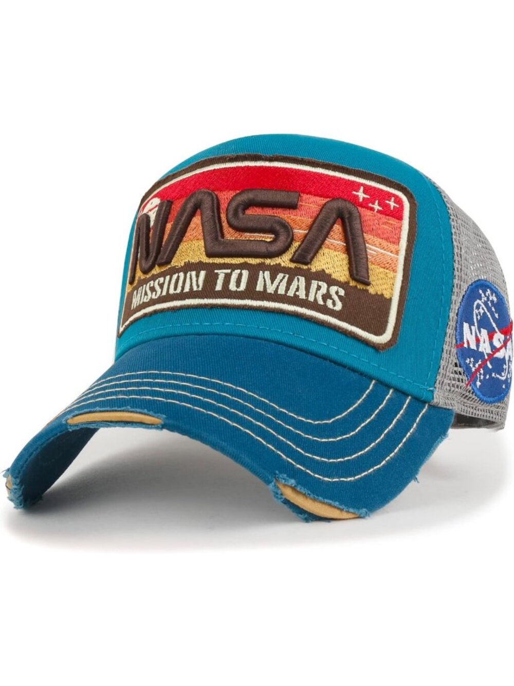 Premium NASA Worm Logo Embroidered Structured Baseball Cap - Stylish